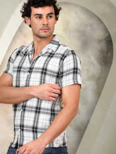 Checked Half Sleeve Cotton Shirt for Men-SF-943Black